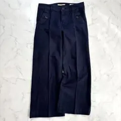 ギャップジーンズ　ワイドフレアパンツ　【S】　ネイビー　センタープレス　美脚
