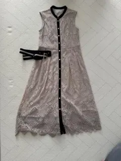 【美品】Diagramレースノースリーブワンピース ベージュ