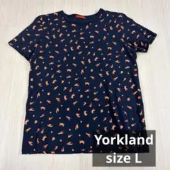 Yorkland 半袖 Tシャツ ネイビー 総柄　甲殻類　えび　カニのサムネイル