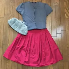 【数回着用】バナナリパブリック フレアスカート (サイズ4・赤)