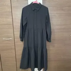 GU 長袖シャツワンピース　黒色　Sサイズ