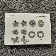 シューラルー　チタンポストピアス　5個セット　シルバー　シンプルのサムネイル