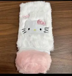 ハローキティ ファーポーチ ホワイト ピンクペンケース