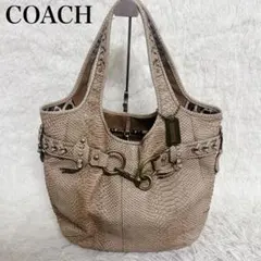 COACH エルゴ トートバッグ レザー　パイソン　 ホーボー ホースビット COACH エルゴ トートバッグ レザー パイソン ホーボー ホースビット