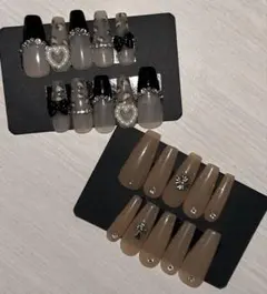 【現品】ロングネイルチップ セット売り ギャル 韓国 シンプル 韓国 Y2K