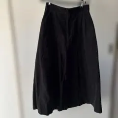 No.500 無印良品ブラック コーデュロイ フレアスカートM