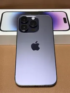 【フレーム美品】Apple iPhone 14 Pro ディープパープル 本体