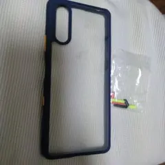 Xperia10III ネイビー ソフトケース カラーボタン付き