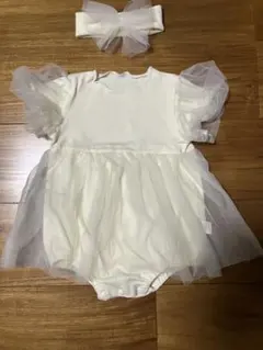 アイボリーフリルベビードレスセット