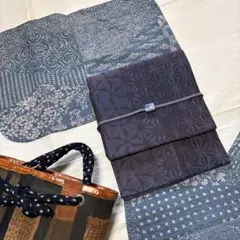 撫松庵ふりふ豆千代くるり夢工房お好きな方に❣️擦り友禅紬小紋単品❣️