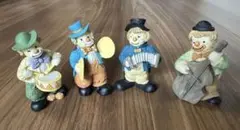 ピエロ 楽器演奏者 置物 4体セット