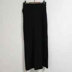 GRL グレイル リブニット ロングスカート 黒 L 100%アクリル