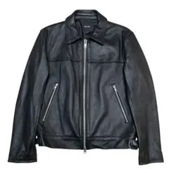 美品 BEAMS 19AW 羊革 W-ZIP レザージャケット ブラック Sのサムネイル