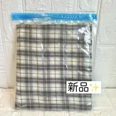 新品✨大判 ストール マフラー チェック ブルー ブラウン ひざ掛け 防寒