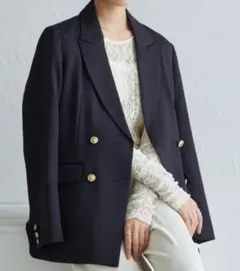 【新品未使用タグ付】ＲＡＮＡＮ「洗える」ゴールドボタンダブルテーラードジャケット