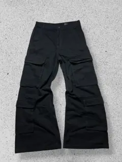 H&M ブラックワイド カーゴ パンツ Y2K ギミックのサムネイル