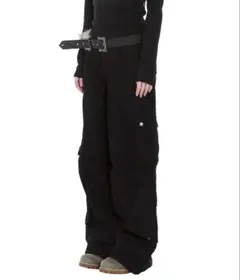 AAKAM Knee Pin-Tuck Double Pocket Cargo