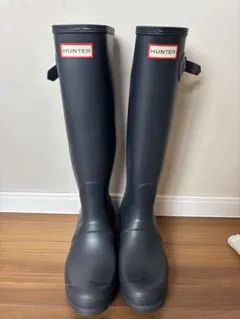 HUNTER ネイビー 長靴 バックル付き