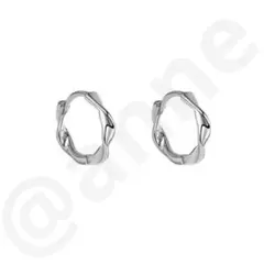 ピアス ツイスト フープ シルバー アクセサリ 韓国 新品 ステンレス 男女兼用