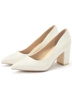 GRL レザーポインテッドトゥパンプス アイボリー 23.5cm