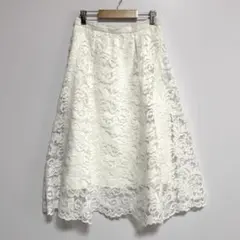 JUSGLITTY ジャスグリッティー　ホワイト　レース フレアスカート　1