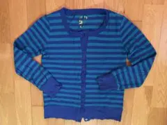 SLY ボーダー　長袖カーディガン　青緑