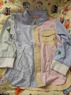 ストライプ柄 長袖シャツ マルチカラー　100