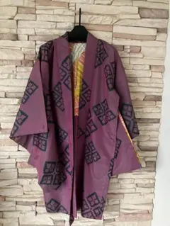 地味シブ！◆小豆色 羽織 花菱文様 H17