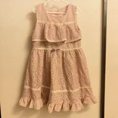 スーリー　130 日本製　レースワンピース　 ピンク　souris