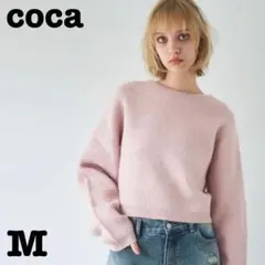 【即日発送】coca⭐︎コカ　モヘヤライクショート丈ニットトップス　ピンク　Ｍ