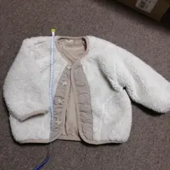 【西松屋】ボア素材　ホワイトベージュアウター 約30cm