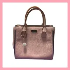 【チャーム付き】Kate Spadeピンク レザー ハンドバッグ