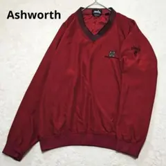 美品✨アシュワース　プルオーバージャケット　刺繍ロゴ　レッド　L