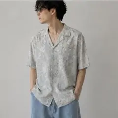 ZARA ペイズリー柄 半袖シャツ オープンカラーのサムネイル