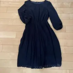 any SiS ネイビー プリーツワンピース 長袖 濃紺
