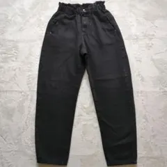 【美品】ZARA ザラ ワイドテーパードデニム ブラック ゴムウエスト