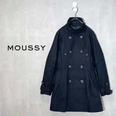 MOUSSY　トレンチコート　ダブルブレスト　コットン　サイズ1(S)　ブラック