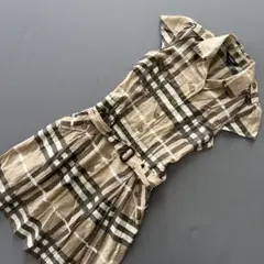 Burberry バーバリー チェック　ワンピース　フリル　絹　ベルト　38