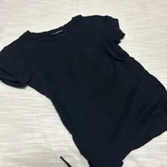 ZARA 黒 半袖Tシャツ ドローストリング付き