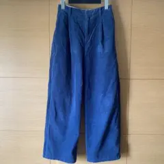 クラフトスタンダードブティック コーデュロイ ワイドパンツ ブルー ネイビー