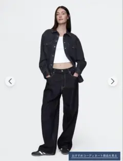 GAP スーパーバギーデニム ダークリンス 29W/30L