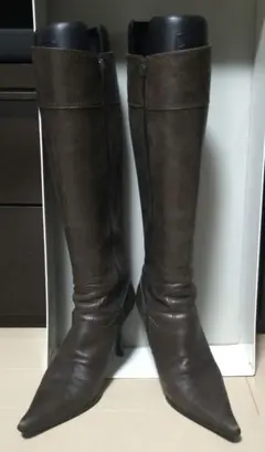 DIANA ダークブラウン レザー ロングブーツ 高ヒール