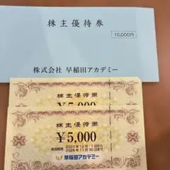 株主優待券 早稲田アカデミー ¥10,000分
