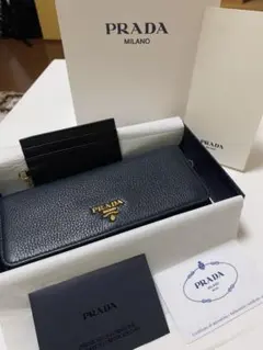 【美品】プラダPRADA　財布　長財布　ブラック　カードケース　箱　カード付き