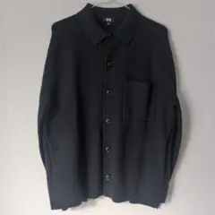 ユニクロ ミラノリブシャツカーディガン ブラック M