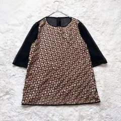 ランバンコレクション　夏　刺繍　ドット　シアー　シャツ　ブラウス　ブラック　Mのサムネイル