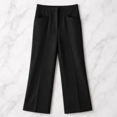 Lourdes ブラックストレートパンツ センタープレス 美脚 S相当