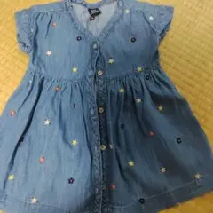 baby GAP デニムワンピース 花柄刺繍 12-18ヶ月のサムネイル