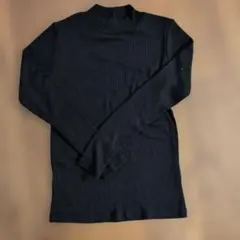 UNIQLO ユニクロ リブ モックネック 長袖 Tシャツ ブラック M