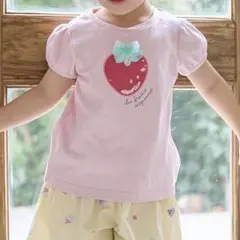 エニィファム　しゃらしゃらモチーフ Tシャツ　いちご　130cmのサムネイル